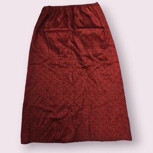 Tailor B. Moss Boho Skirt Maxi Skirt Burgundy Patterned Silky Skirt SZ 14 USA